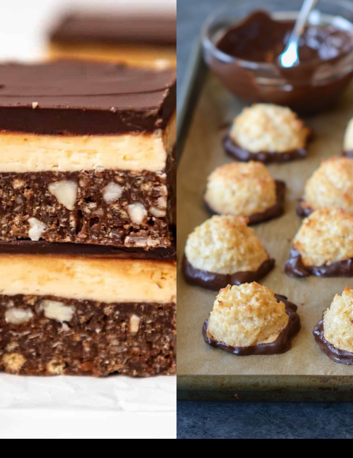 Make healthy Nanaimo bars and coconut macaroons (GF and Vegan)